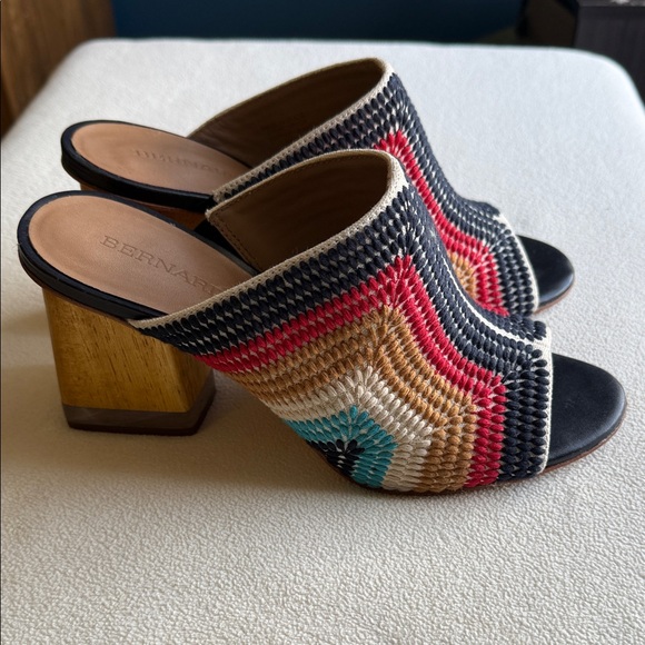 Bernardo Shoes - Bernardo Colorful Woven Block Heel Mules, size 7.5.